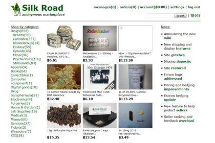 Скриншот сайта анонимного онлайн-рынка Silk Road