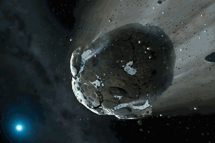 Разрушение астероида вблизи GD61