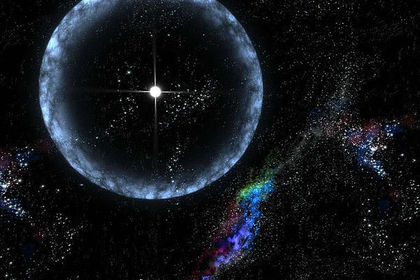Вспышка на поверхности нейтронной звезды в представлении художника