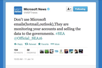  Скриншот взломанного твиттера Microsoft News