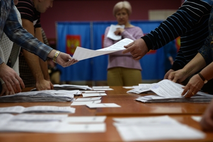 Подсчет бюллетеней на выборах мэра Новосибирска