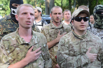 Бойцы батальона Национальной гвардии «Шахтерск»