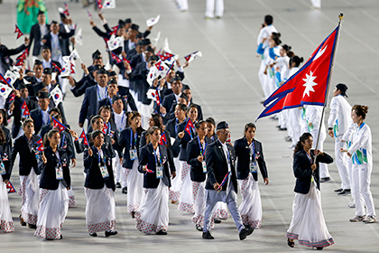 Сборная Непала на церемонии открытия Азиатских игр, 19 сентября 2014 года