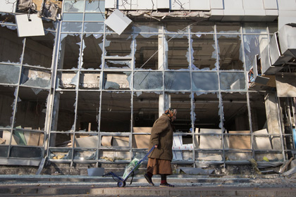 Последствия обстрела Донецка, 15 октября 2014 года