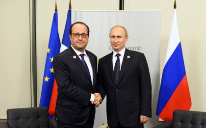 Франсуа Олланд (слева) и Владимир Путин