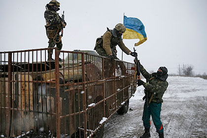 Украинские солдаты у Дебальцево, 16 февраля 2015 года