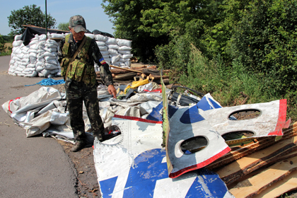Обломки самолета в окрестности села Грабово