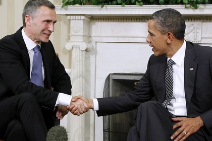 Йенс Столтенберг и Барак Обама в 2011 году