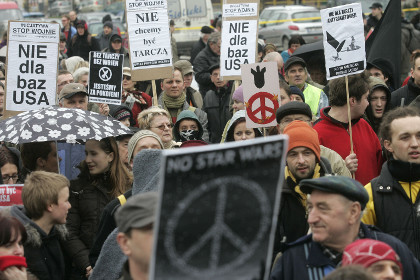 Протесты против размещения элементов ПРО в Польше