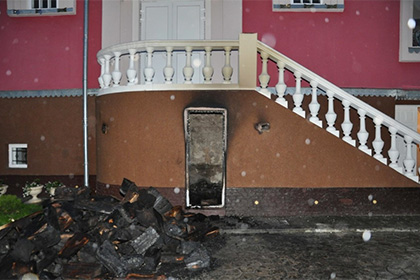 Последствия пожара в храме Московского патриархата