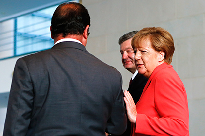 Встреча Ангелы Меркель, Франсуа Олланда и Петра Порошенко
