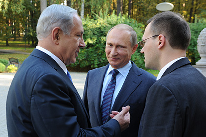Биньямин Нетаньяху и Владимир Путин в Ново-Огарево