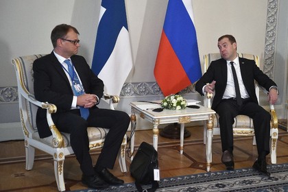 Юха Сипиля и премьер-министр России Дмитрий Медведев
