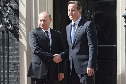 Владимир Путин и Дэвид Кэмерон в Лондоне, 2013 год