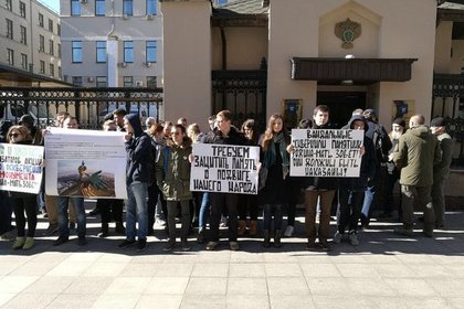 В Москве пикетчики призвали наказать осквернителей монумента «Родина-мать зовет»