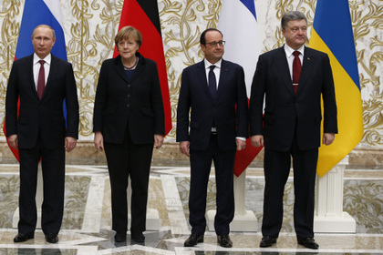 Владимир Путин, Ангела Меркель, Франсуа Олланд, Петр Порошенко (архивное фото)