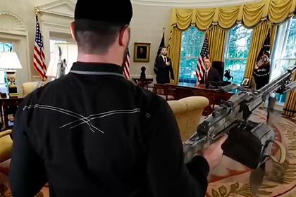 В Чечне показали ролик с Кадыровым-пулеметчиком в Белом доме