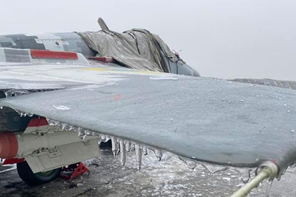 МиГ-29 ВВС Украины покрылись льдом