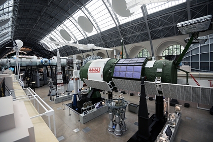 Макет орбитальной станции «Алмаз» в центре «Космонавтика и авиация» на ВДНХ